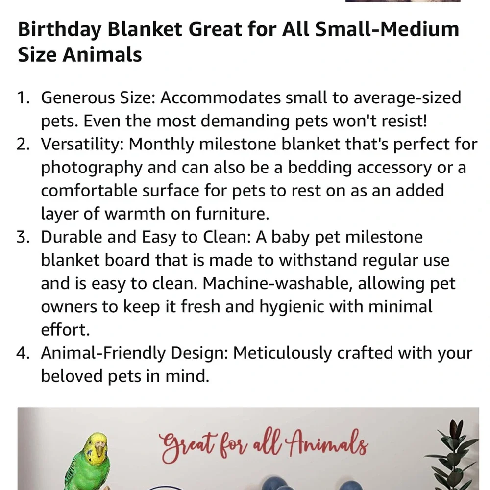 NIP Pet Birthday Milestone Blanket set